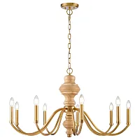 Люстра подвесная Donna WE584.09.503 Wertmark без плафона на 9 ламп, основание бежевое бронзовое в стиле кантри классический 