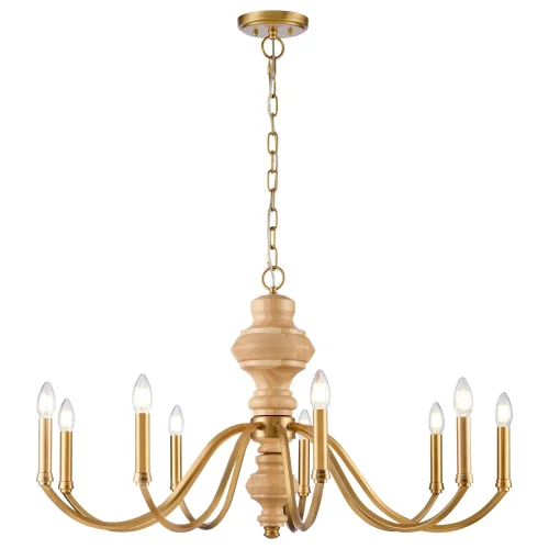 Люстра подвесная Donna WE584.09.503 Wertmark без плафона на 9 ламп, основание бежевое бронзовое в стиле кантри классический Люстра подвесная Donna WE584.09.503 Wertmark без плафона на 9 ламп, основание бежевое бронзовое в стиле кантри классический