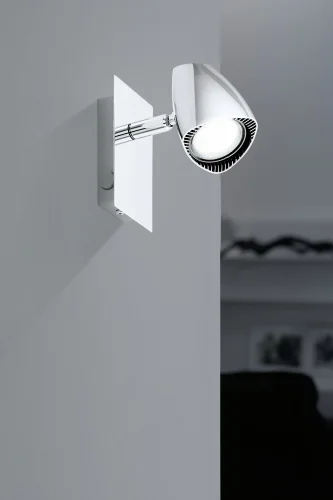 Бра с выключателем LED CORBERA 93672 Eglo хром на 1 лампу, основание хром в стиле минимализм хай-тек фото 2