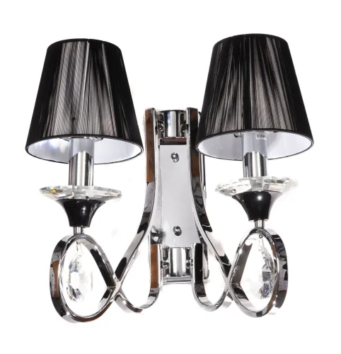 Бра Negrio LDW 8903-2 Lumina Deco чёрный на 2 лампы, основание хром в стиле классический 