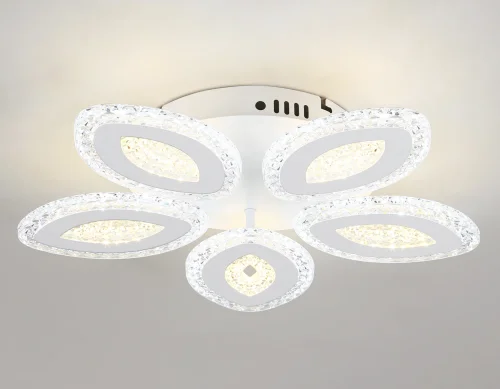 Люстра потолочная LED с пультом FA4015 Ambrella light белая на 1 лампа, основание белое в стиле современный хай-тек с пультом фото 4