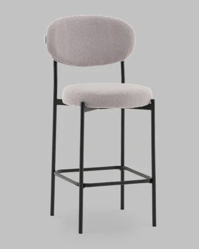 Стул полубарный Бриф DD букле светло-серый УТ000041505 Stool Group, серый/букле, ножки/сталь/чёрный, размеры - *****