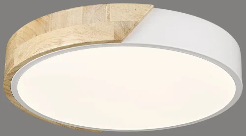 Светильник потолочный LED 445-007-01 Velante белый 1 лампа, основание белое коричневое в стиле современный кантри 