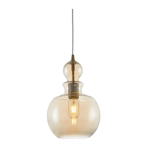 Светильник подвесной Tone P003PL-01BZ Maytoni прозрачный янтарный 1 лампа, основание бронзовое в стиле современный выдувное фото 3