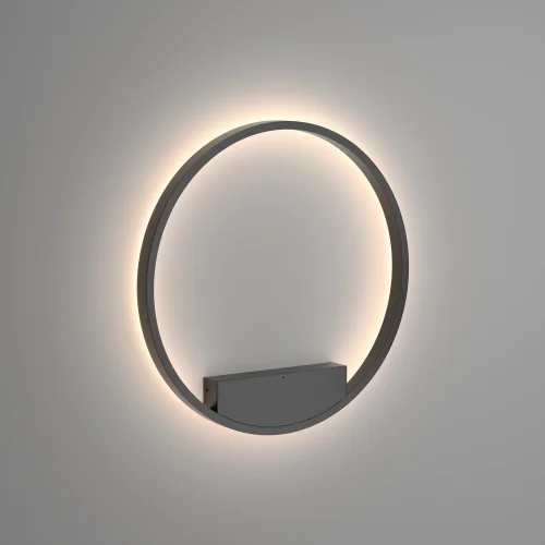Бра LED Rim MOD058WL-L35B4K Maytoni чёрный на 1 лампу, основание чёрное в стиле современный минимализм кольца фото 3