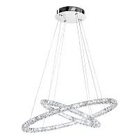 Светильник подвесной LED TONERIA 93946 Eglo прозрачный 1 лампа, основание хром в стиле классический современный арт-деко кольца