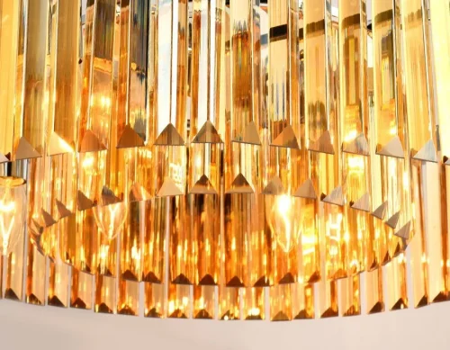 Люстра подвесная TR5097 Ambrella light янтарная на 8 ламп, основание хром в стиле современный классический  фото 3