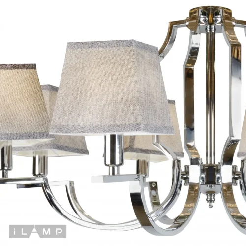 Люстра подвесная Hilton 6943-8 CR iLamp серая на 8 ламп, основание никель в стиле американский современный  фото 2