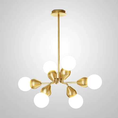 Люстра потолочная FABRON L6 193016-23 ImperiumLoft белая на 6 ламп, основание латунь в стиле современный  Люстра потолочная FABRON L6 193016-23 ImperiumLoft белая на 6 ламп, основание латунь в стиле современный