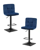 Стул барный набор 2 шт. SET-2 5018-LM DOMINIC, цвет сиденья синий велюр (MJ9-117), цвет основания черный Dobrin, /велюр, ножки/металл/чёрный, размеры - 940*1150***420*520 Стул барный набор 2 шт. SET-2 5018-LM DOMINIC, цвет сиденья синий велюр (MJ9-117), цвет основания черный Dobrin, /велюр, ножки/металл/чёрный, размеры - 940*1150***420*520
