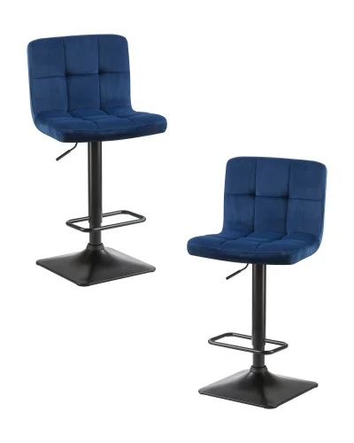 Стул барный набор 2 шт. SET-2 5018-LM DOMINIC, цвет сиденья синий велюр (MJ9-117), цвет основания черный Dobrin, /велюр, ножки/металл/чёрный, размеры - 940*1150***420*520 Стул барный набор 2 шт. SET-2 5018-LM DOMINIC, цвет сиденья синий велюр (MJ9-117), цвет основания черный Dobrin, /велюр, ножки/металл/чёрный, размеры - 940*1150***420*520