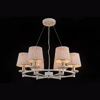 Люстра потолочная LISBON 81055-6C SATIN WHITE Natali Kovaltseva белая на 6 ламп, основание белое в стиле современный 