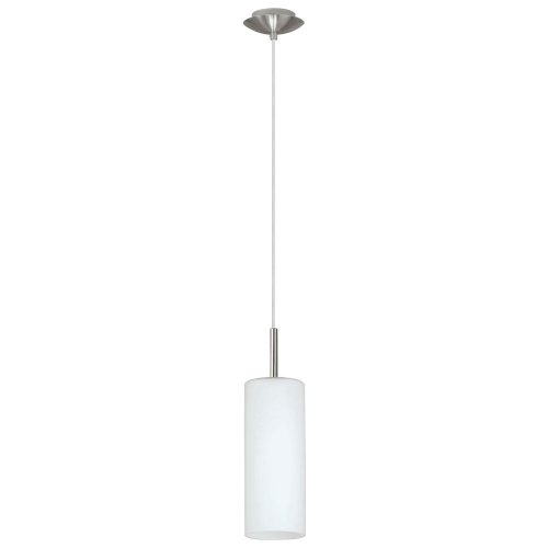 Светильник подвесной TROY 3 85977 Eglo белый 1 лампа, основание серое никель в стиле современный трубочки