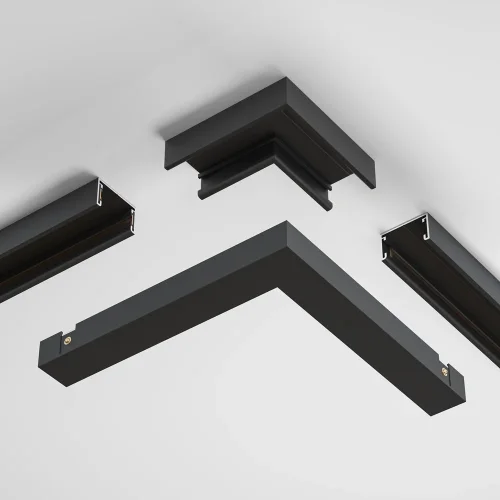 Коннектор угловой, накладной Magnetic track system Basity TRA172CL-11B Maytoni чёрный в стиле для светильников серии Magnetic track system Basity накладной basity магнитная фото 2