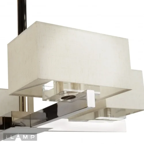 Люстра потолочная Play DJ0104CR iLamp белая на 4 лампы, основание хром в стиле американский современный  фото 3