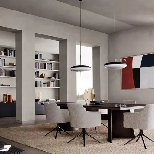 Светильник подвесной LAKIN black D30 189884-23 ImperiumLoft белый на 6 ламп, основание чёрное в стиле современный фото 11