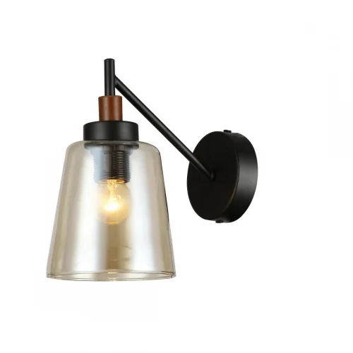 Бра лофт Tinnitus 2632-1W F-promo янтарный бежевый на 1 лампа, основание чёрное в стиле кантри лофт 