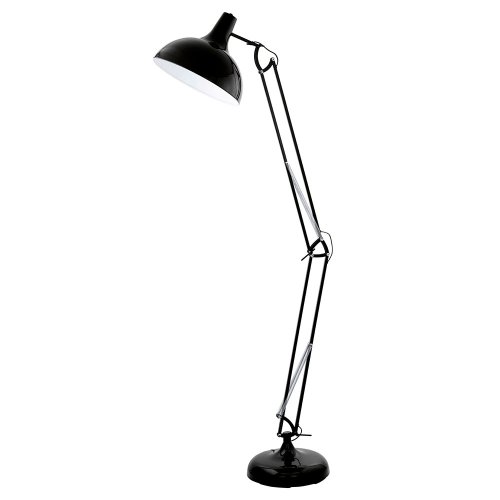 Торшер напольный  BORGILLIO 94698 Eglo гибкий чёрный 1 лампа, основание чёрное в стиле лофт
