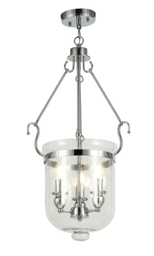 Светильник подвесной Leo LDP 6116-3 CHR Lumina Deco прозрачный 3 лампы, основание хром в стиле кантри классический 