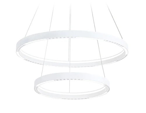 Люстра подвесная LED FL5862 Ambrella light белая на 1 лампа, основание белое в стиле современный хай-тек кольца фото 2