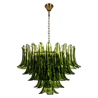 Люстра подвесная Лилу / Lilou 10600/800 Olive LOFT IT зелёная на 18 ламп, основание бронзовое в стиле 