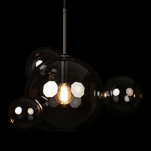 Светильник подвесной Bolle 2029-P4 mini LOFT IT чёрный 1 лампа, основание чёрное в стиле современный молекула шар фото 6