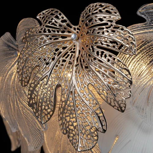 Люстра подвесная Dryad CL305180 Citilux белая прозрачная на 21 лампу, основание золотое в стиле классический современный флористика фото 6