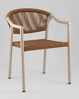 Стул Syna, коричневый, бежевые ножки УТ000039930 Stool Group, коричневый/ротанг, ножки/металл/бежевый, размеры - *780****