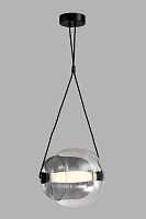 Светильник подвесной LED Ancona V10457-1PL Moderli серый прозрачный 1 лампа, основание чёрное в стиле современный хай-тек 