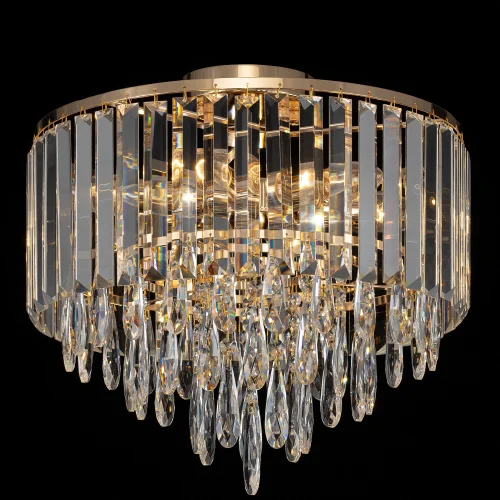 Люстра потолочная хрустальная Leonna CL320162 Citilux прозрачная на 6 ламп, основание золотое в стиле классический современный фото 2 Люстра потолочная хрустальная Leonna CL320162 Citilux прозрачная на 6 ламп, основание золотое в стиле классический современный фото 2