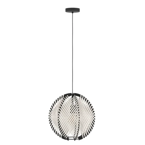 Светильник подвесной Waverton 44005 Eglo белый чёрный на 1 лампу, основание чёрное в стиле фото 5