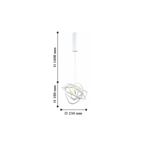 Люстра подвесная LED Saga 2311-1P Favourite белая на 1 лампу, основание белое в стиле современный фото 2