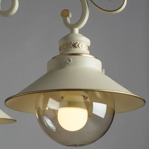 Люстра потолочная Grazioso A4577PL-3WG Arte Lamp прозрачная белая на 3 лампы, основание белое золотое в стиле кантри прованс  фото 4