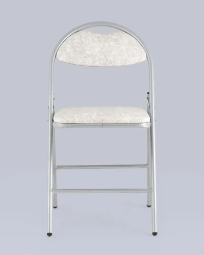 Стул складной Hagen экокожа белый мрамор каркас металлик УТ000036849 Stool Group, белый/экокожа, ножки/металл/серый, размеры - *820***440*460 фото 2