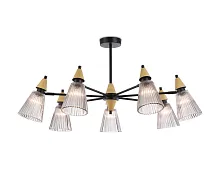 Люстра потолочная LH58116 Ambrella light дымчатая на 7 ламп, основание чёрное в стиле современный 