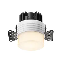 Светильник точечный LED Nude DL065-12W3K-TRS-W Maytoni белый на 1 лампу, основание белое в стиле современный хай-тек для затирки круглый