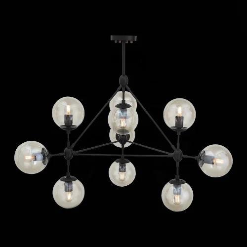 Люстра подвесная Stampo SL549.403.10 ST-Luce янтарная на 10 ламп, основание чёрное в стиле лофт 