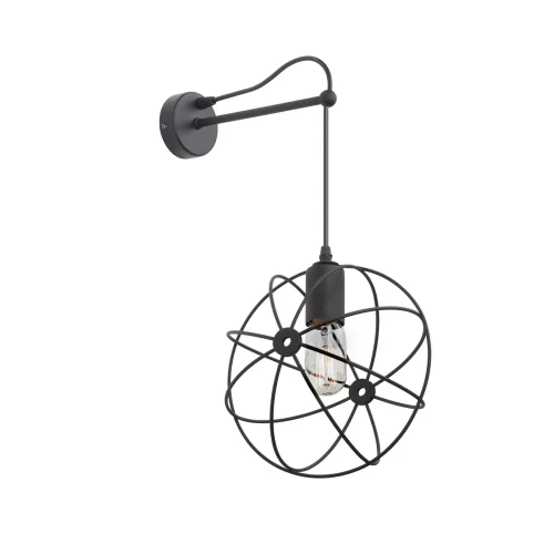 Бра V4075/1A Vitaluce чёрный на 1 лампу, основание чёрное в стиле лофт Бра V4075/1A Vitaluce чёрный на 1 лампу, основание чёрное в стиле лофт