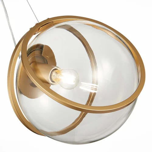 Светильник подвесной Acerra SL1181.313.01 ST-Luce прозрачный 1 лампа, основание латунь в стиле современный шар фото 3