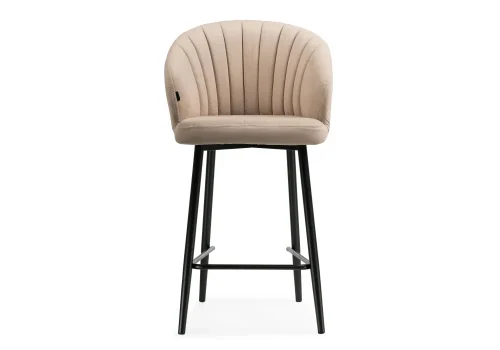 Полубарный стул Бэнбу velutto 05 / черный 499988 Woodville, бежевый/велюр, ножки/металл/чёрный, размеры - ****550*560 фото 2