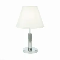 Настольная лампа Monza SLE111304-01 Evoluce белая 1 лампа, основание хром металл в стиле современный 