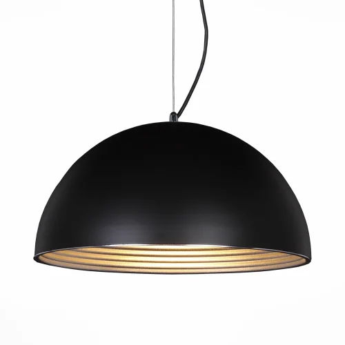 Светильник подвесной SL279.403.01 St-Luce чёрный серебряный 1 лампа, основание чёрное в стиле современный 