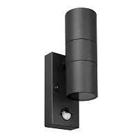 Настенный светильник уличный Mistero A3322AL-2BK Arte Lamp уличный IP54 чёрный на 2 лампы, плафон чёрный в стиле современный GU10