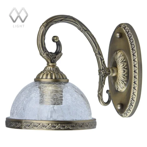 Бра Аманда 481021901 MW-Light прозрачный на 1 лампа, основание античное бронза в стиле классический 