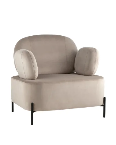 Кресло Кэнди велюр светло-серый УТ000035879 Stool Group, серый/велюр, ножки/металл/чёрный, размеры - ****860*790мм