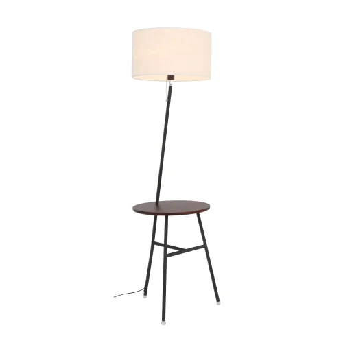 Торшер со столиком Menola SLE302.415.01 ST-Luce со столиком бежевый 1 лампа, основание чёрное коричневое в стиле современный
