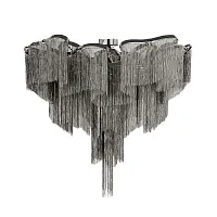 Люстра потолочная Стим / Stream 10208/1000C Gunmetal LOFT IT никель серая на 10 ламп, основание никель серое в стиле арт-деко цепочки