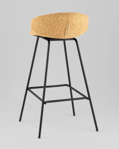 Стул барный Nita, букле охра УТ000040263 Stool Group, жёлтый/букле, ножки/металл/чёрный, размеры - ***** фото 4