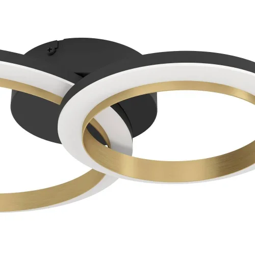 Светильник потолочный LED Calliera 901223 Eglo чёрный матовый латунь на 1 лампу, основание чёрное матовое латунь в стиле современный хай-тек фото 3