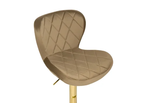 Барный стул Porch dark beige / golden 15505 Woodville, бежевый/велюр, ножки/металл/золотой, размеры - *1100***470*530 фото 5